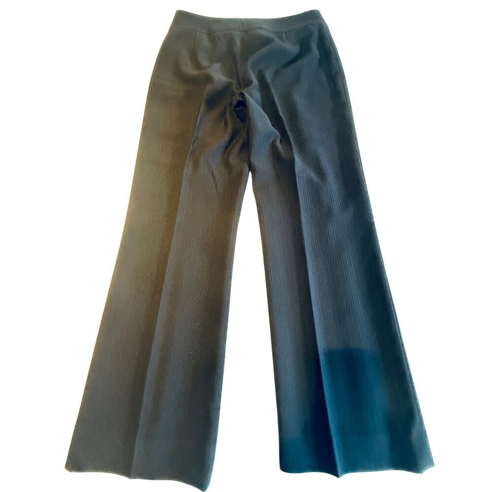 Nordstrom Black Slacks Fully Lined Flair Leg Textured Sz 8P - Picture 2 of 6